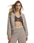 UA Unstoppable Fleece Rib Textured Women's Full Zip - Brown