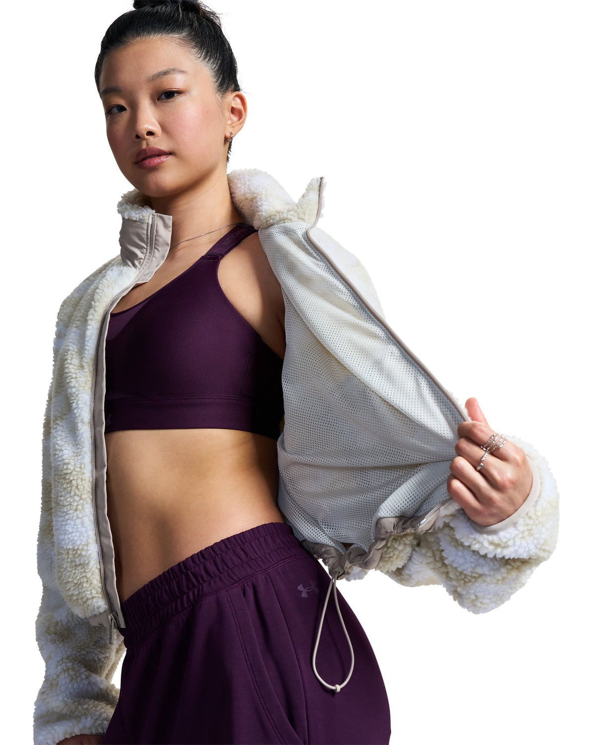 UA Icon High Pile Women's Jacket - White