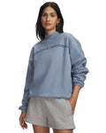 UA Icon Fleece Wordmark Mock Neck Women's Long Sleeve - Blue