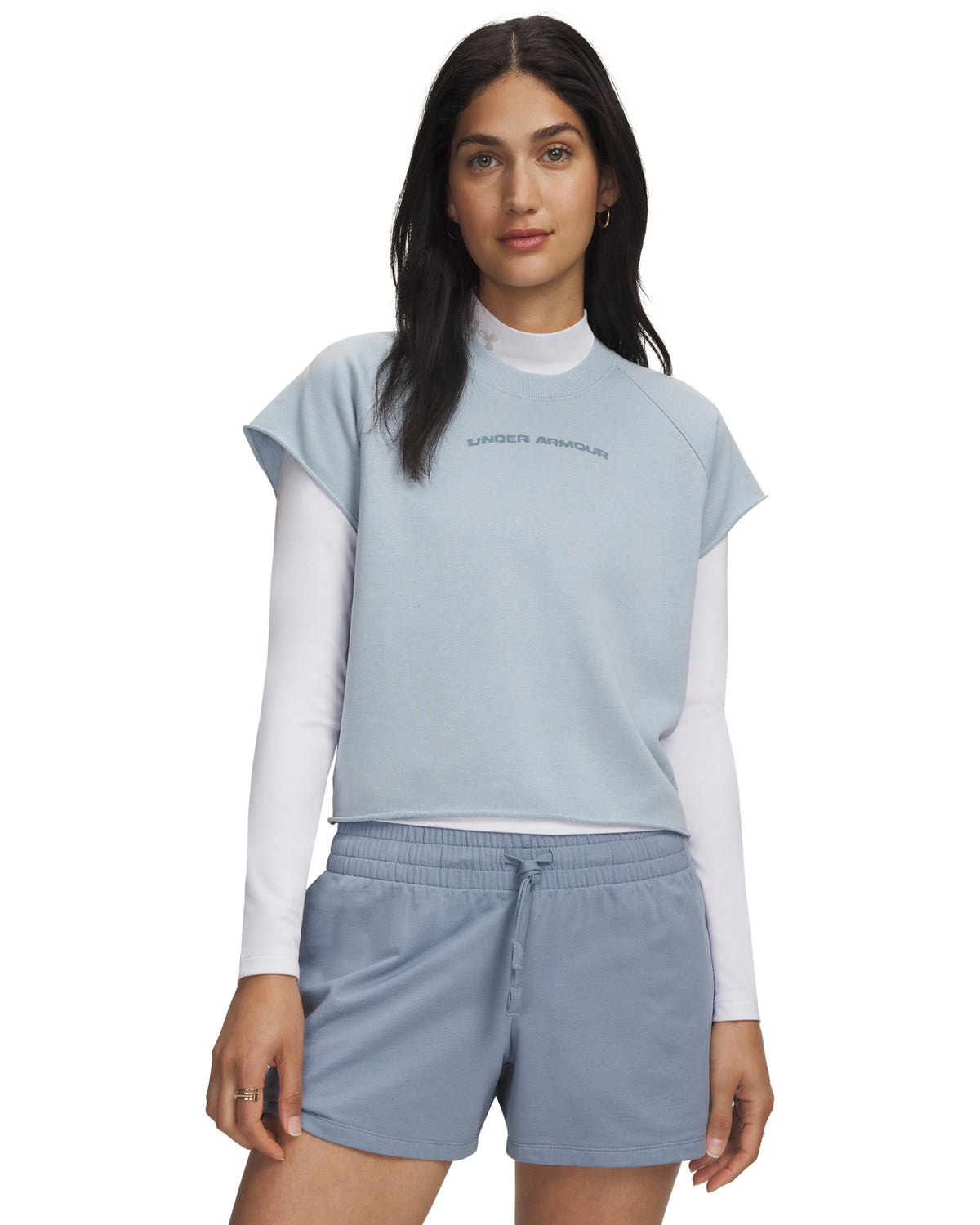 UA Icon Wordmark Cut Off Women's Short Sleeve - Gray
