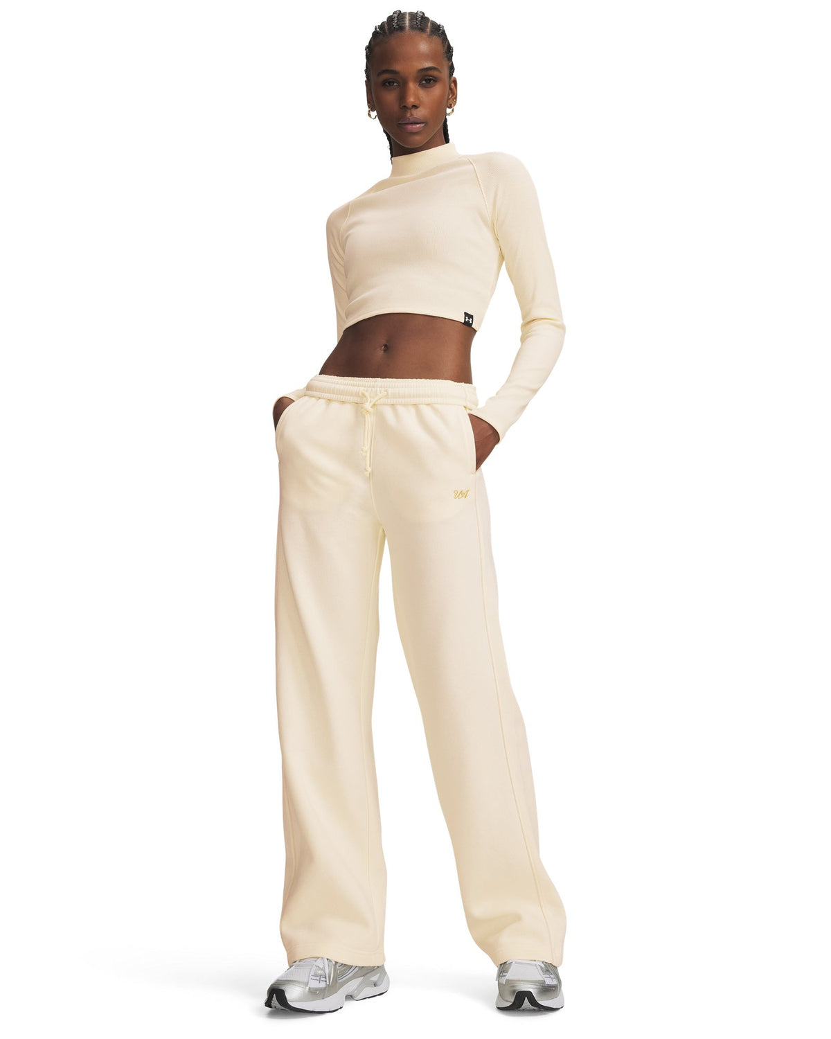 UA Rival Fleece Shimmer Women's Pants - White