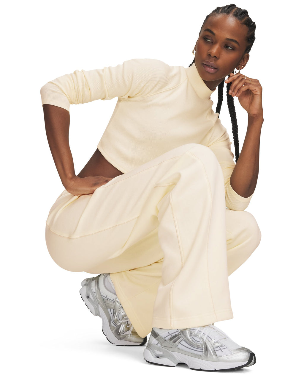 UA Rival Fleece Shimmer Women's Pants - White