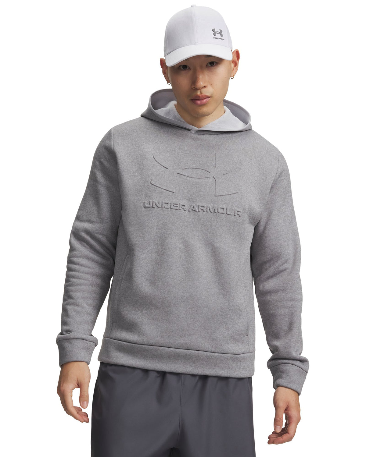 Armour Fleece® Twist Emboss Men's Hoodie - Gray