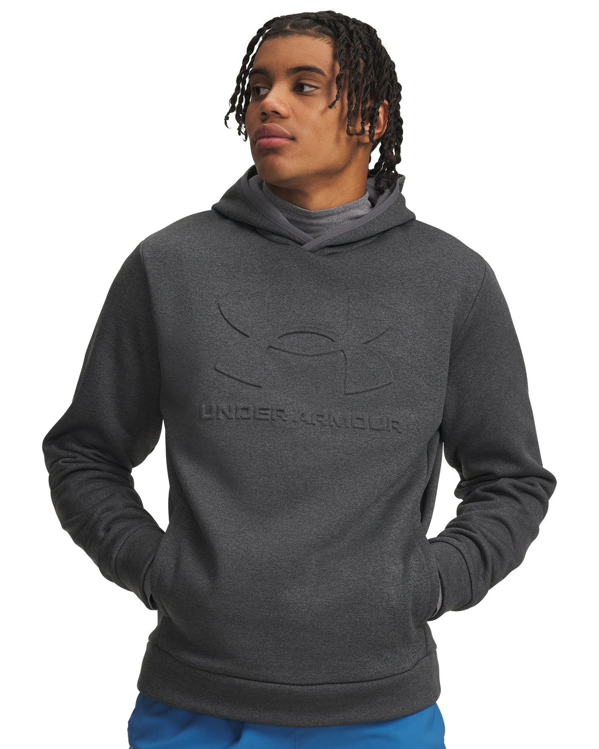 Armour Fleece® Twist Emboss Men's Hoodie - Gray