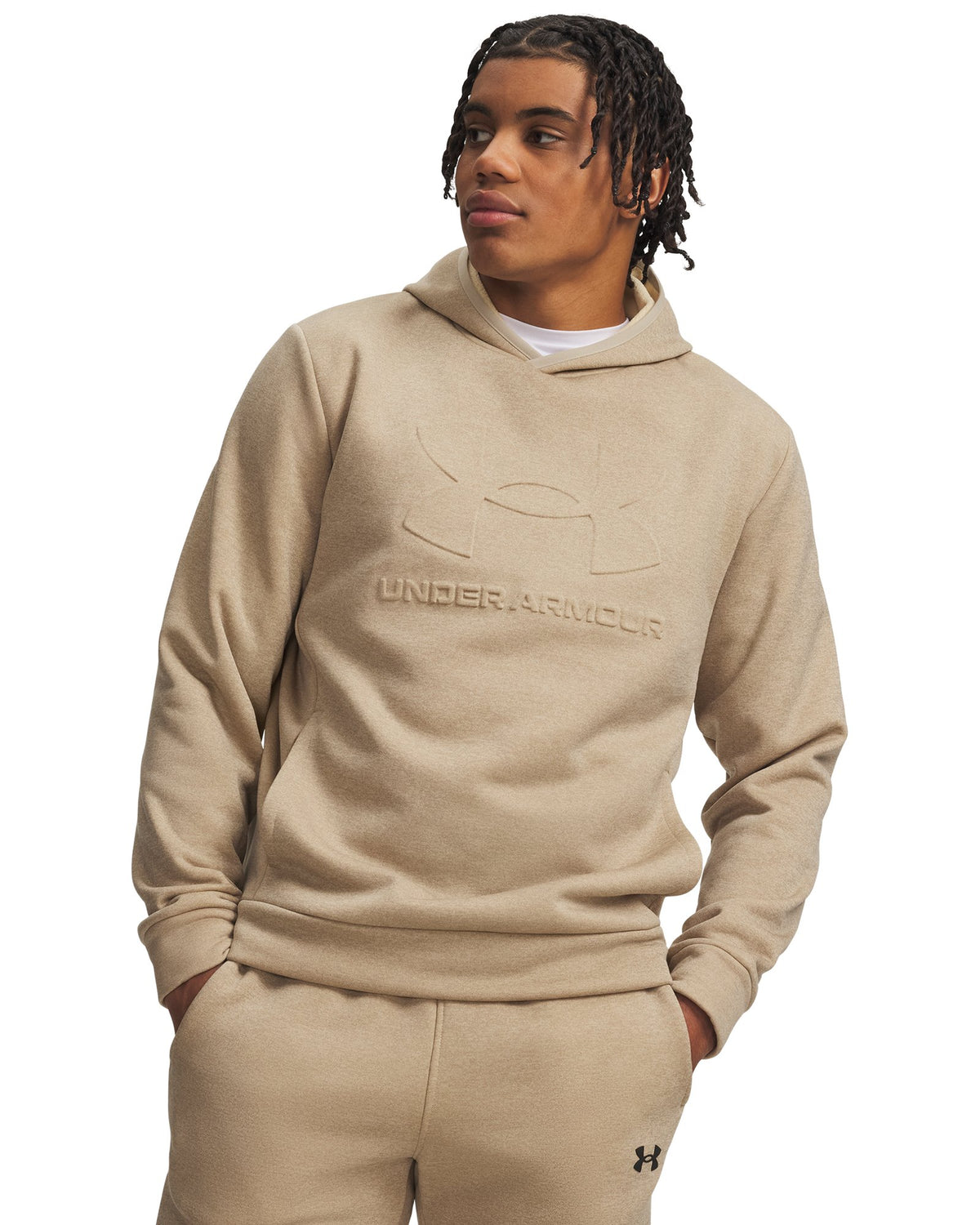 Armour Fleece® Twist Emboss Men's Hoodie - Brown