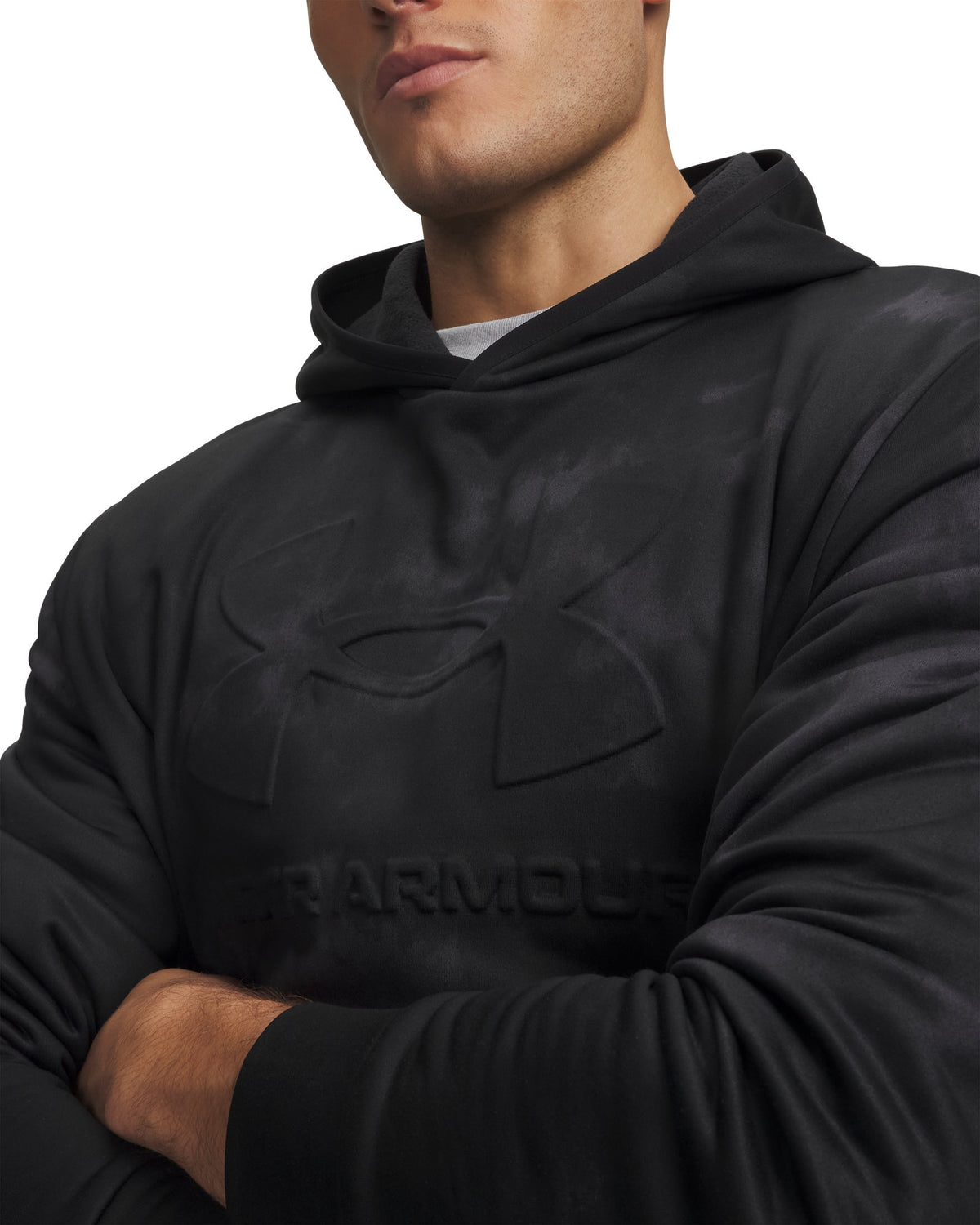 Armour Fleece® Print Emboss Men's Hoodie - Black