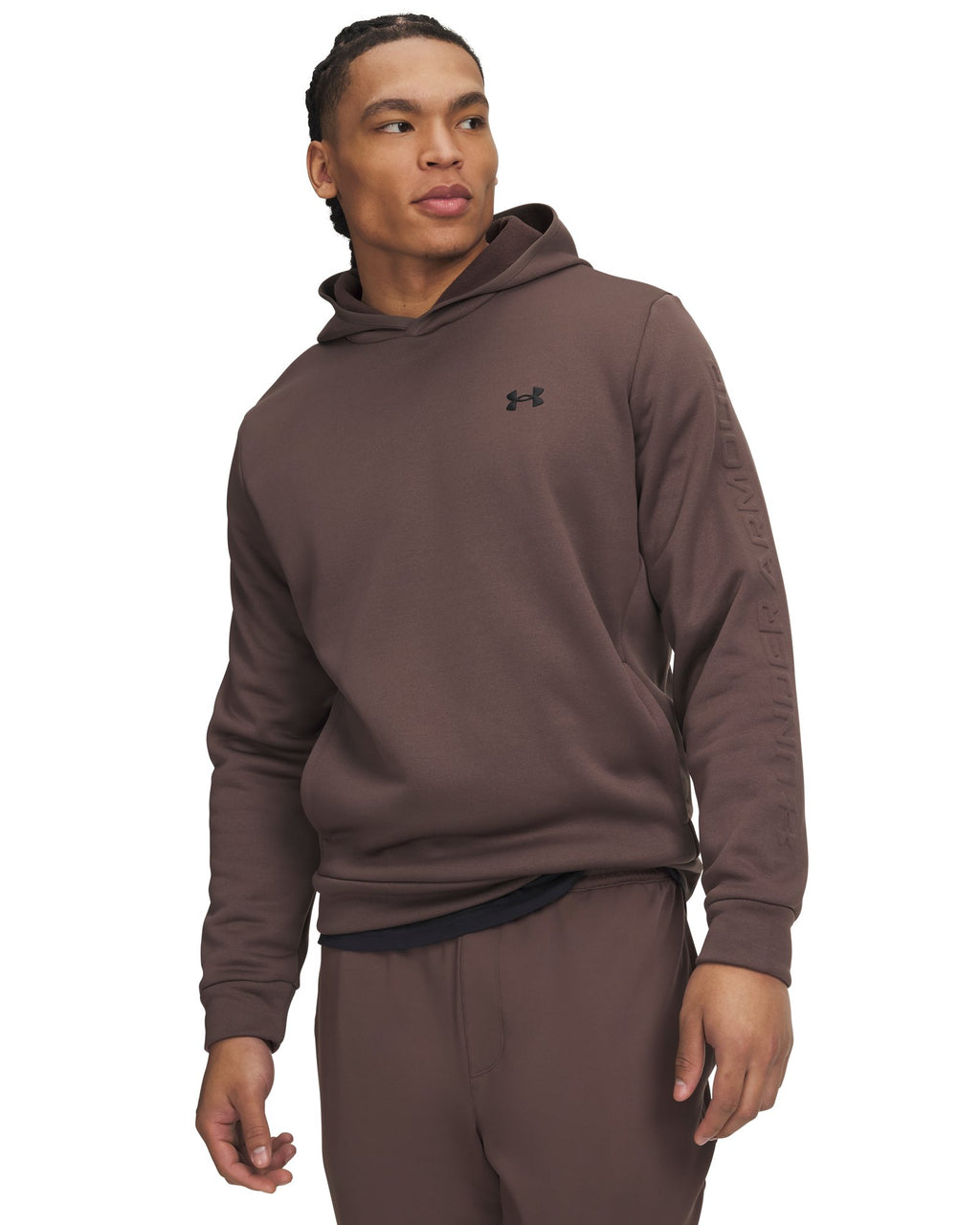 Armour Fleece® Wordmark Emboss Men's Hoodie - Brown