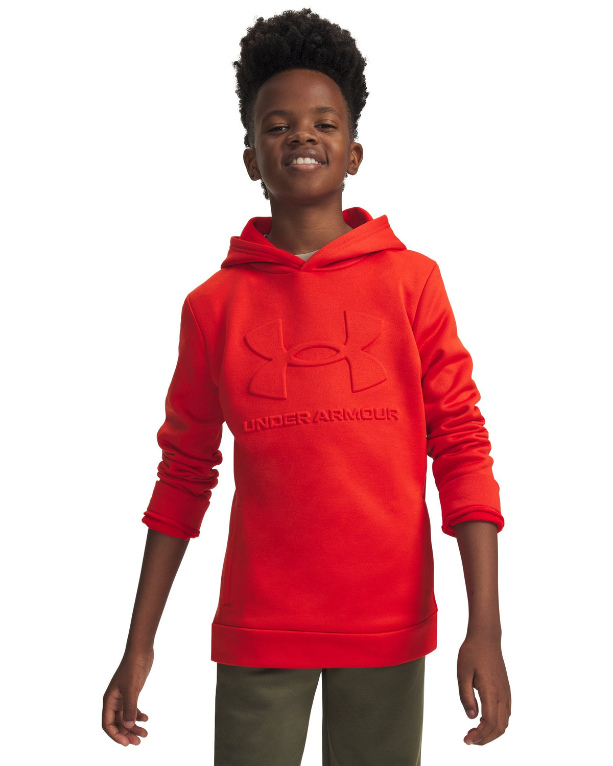 Armour Fleece® Embossed Boys' Hoodie - Red