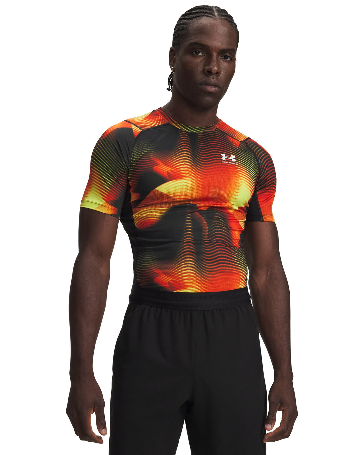 HeatGear® Printed Men's Short Sleeve - Black