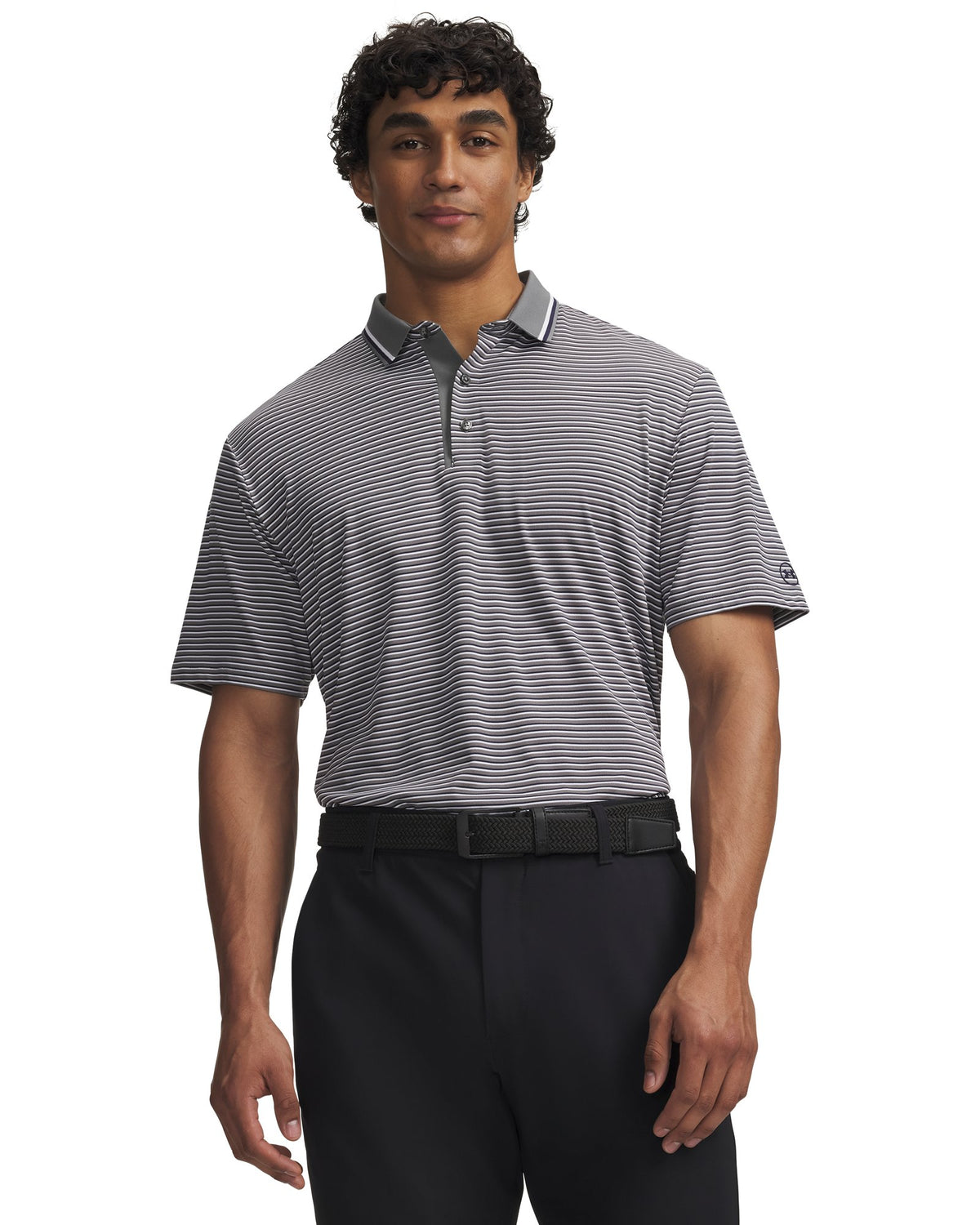 UA ArmourDry Rib Stripe Men's Polo - Green