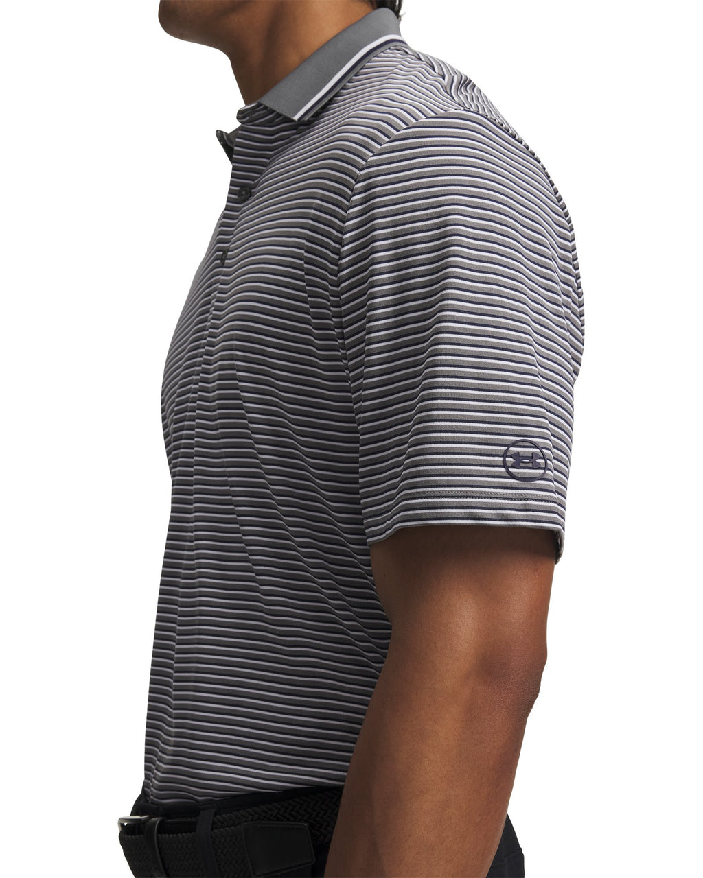 UA ArmourDry Rib Stripe Men's Polo - White