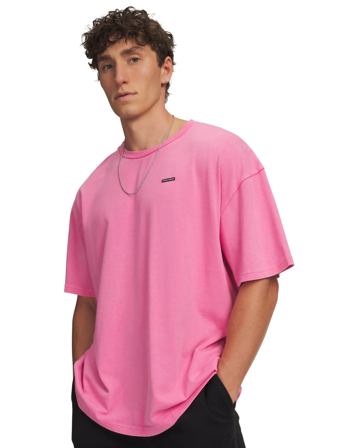 UA Heavyweight Wash Men's Oversized Short Sleeve - Pink