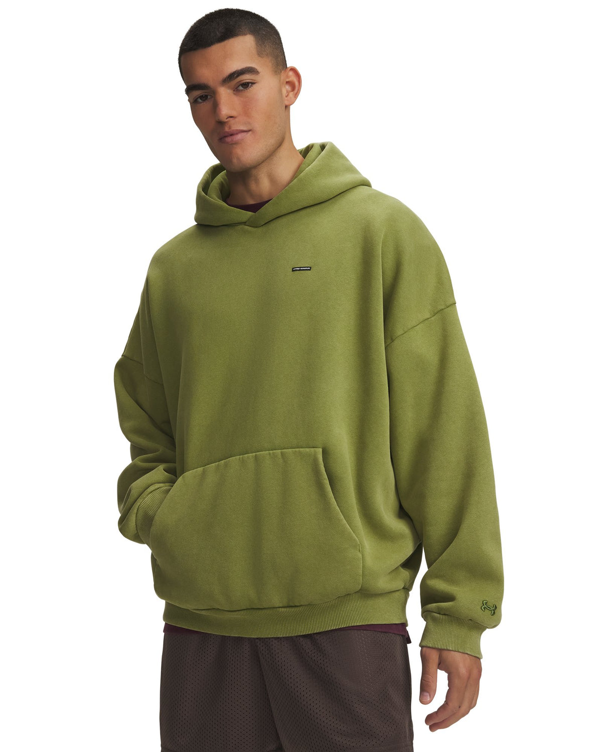 UA Icon Heavyweight Fleece Washed Men's Hoodie - Green