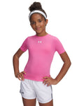 HeatGear® Girls' Short Sleeve - Pink