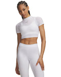 HeatGear® Elite Women's Crop Mock Short Sleeve - White