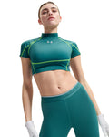 HeatGear® Elite Women's Crop Mock Short Sleeve - Green