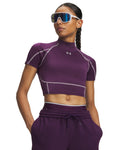 HeatGear® Elite Women's Crop Mock Short Sleeve - Purple