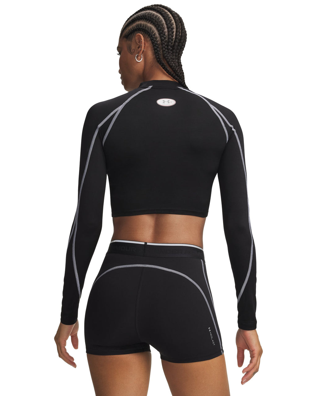 HeatGear® Elite Women's Crop Mock Long Sleeve - Green
