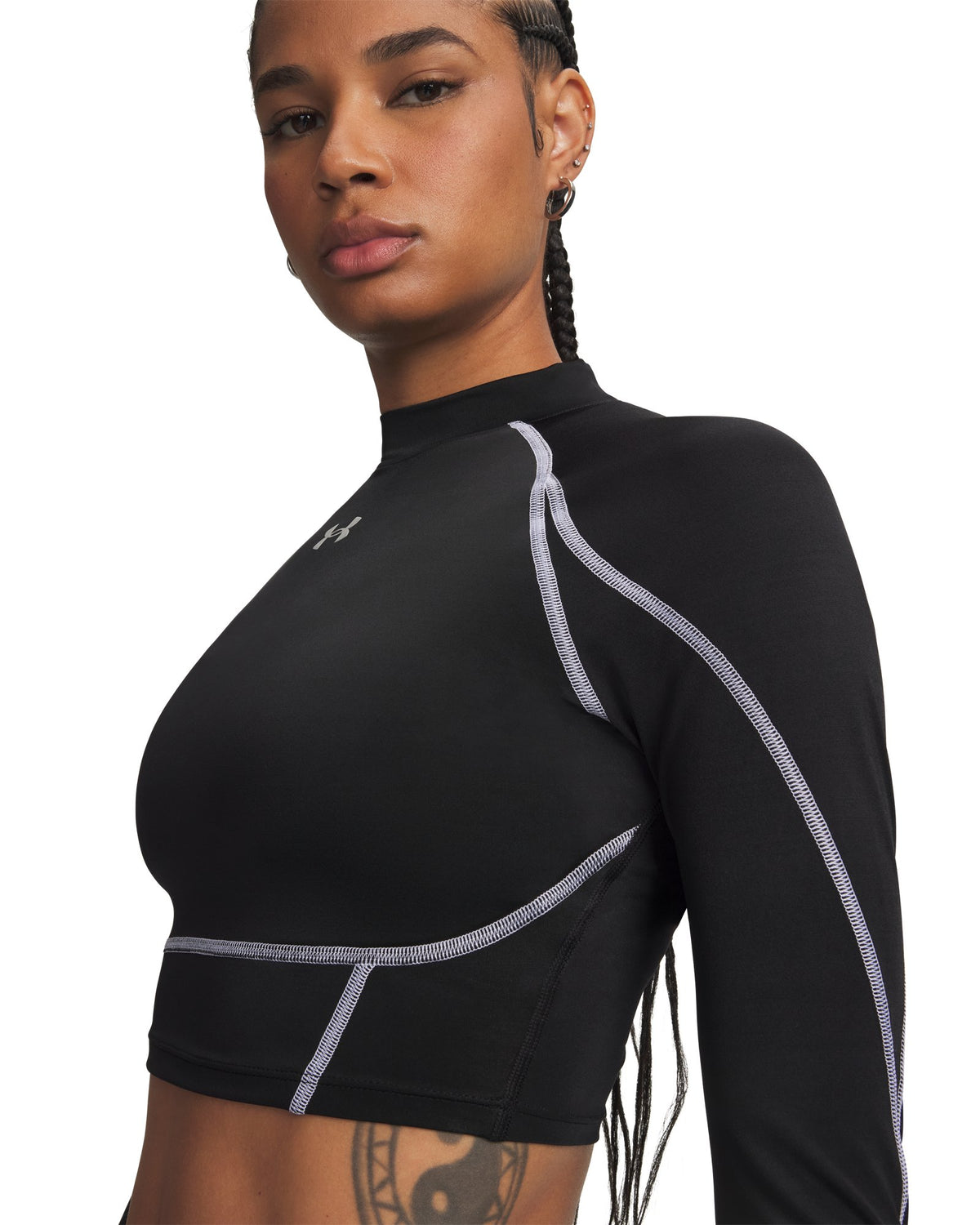 HeatGear® Elite Women's Crop Mock Long Sleeve - Green