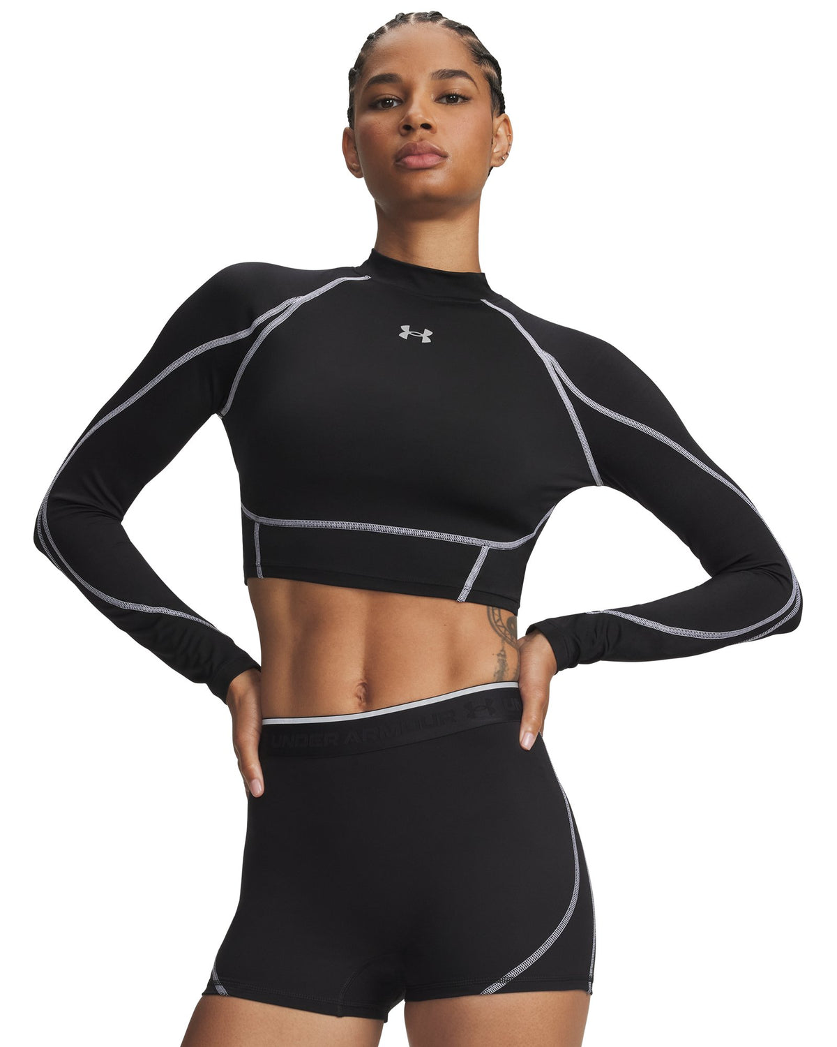 HeatGear® Elite Women's Crop Mock Long Sleeve - Green