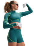 HeatGear® Elite Women's Crop Mock Long Sleeve - Green