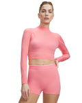 HeatGear® Elite Women's Crop Mock Long Sleeve - Pink