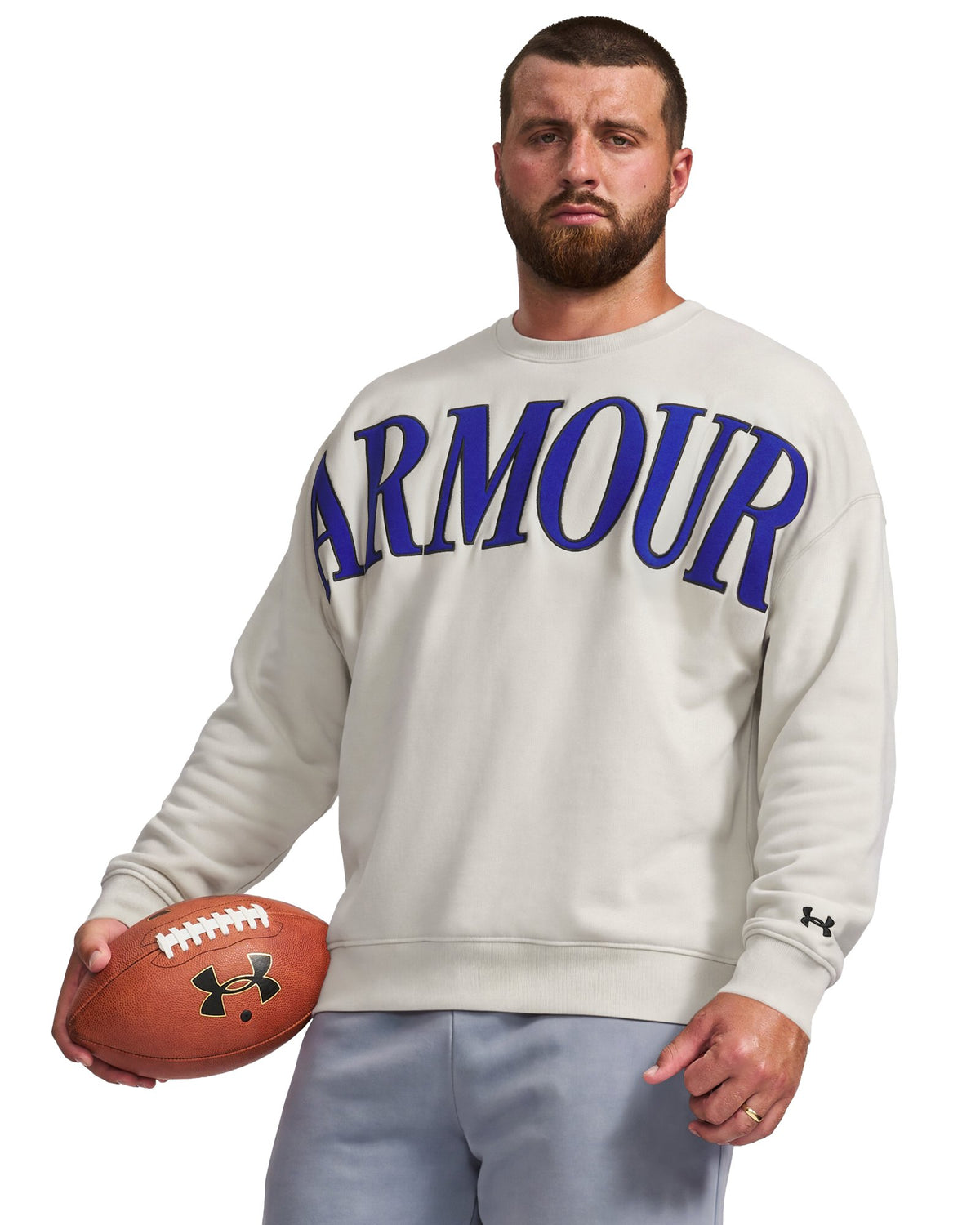 UA Icon Heavyweight Terry Graphic Men's Crew - White