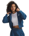 UA Rival Fleece Script Women's Cropped Full Zip - Blue