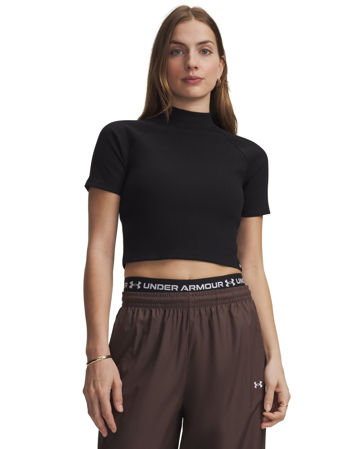 UA Rival Rib Women's Mock Short Sleeve - Black