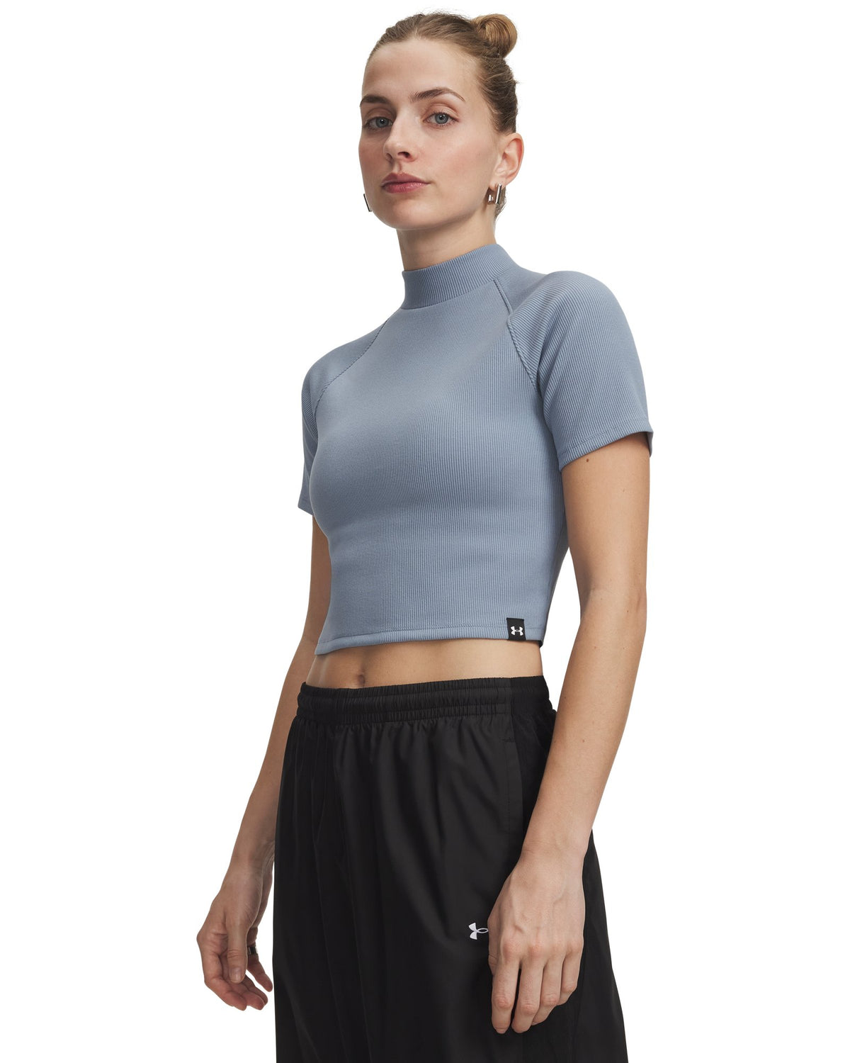 UA Rival Rib Women's Mock Short Sleeve - Blue