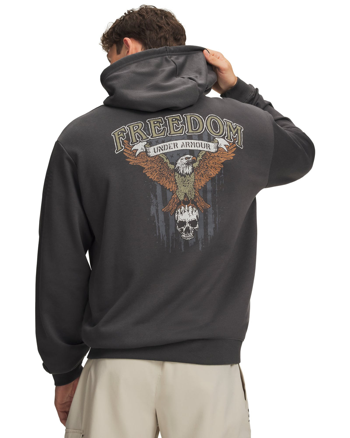 UA Freedom Eagle Skull Men's Hoodie - Gray