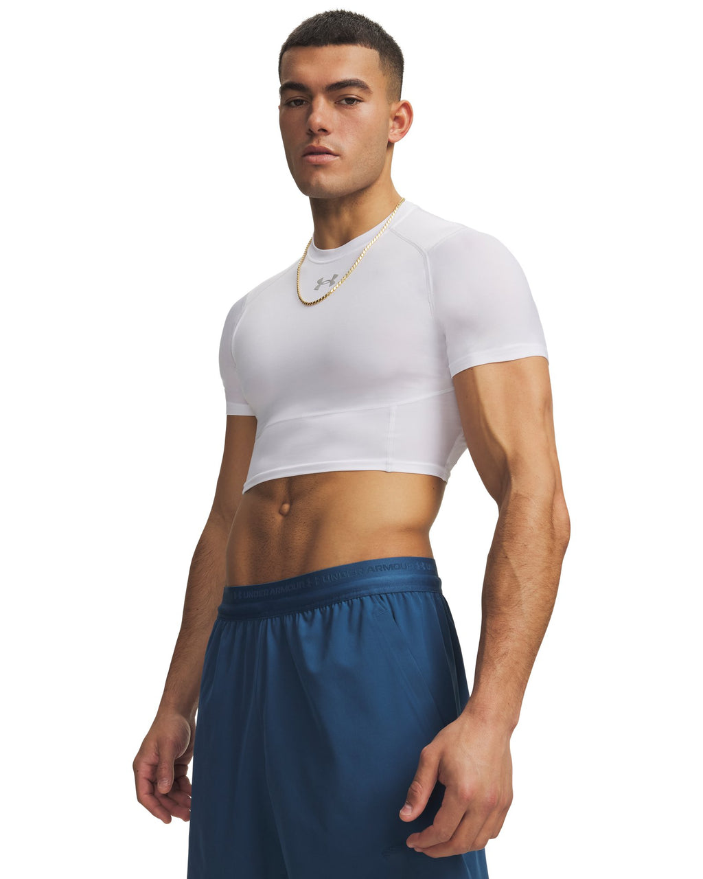 HeatGear® Elite Men's Compression Crop Short Sleeve - White