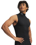 HeatGear® Elite Men's Sleeveless Mock - Black