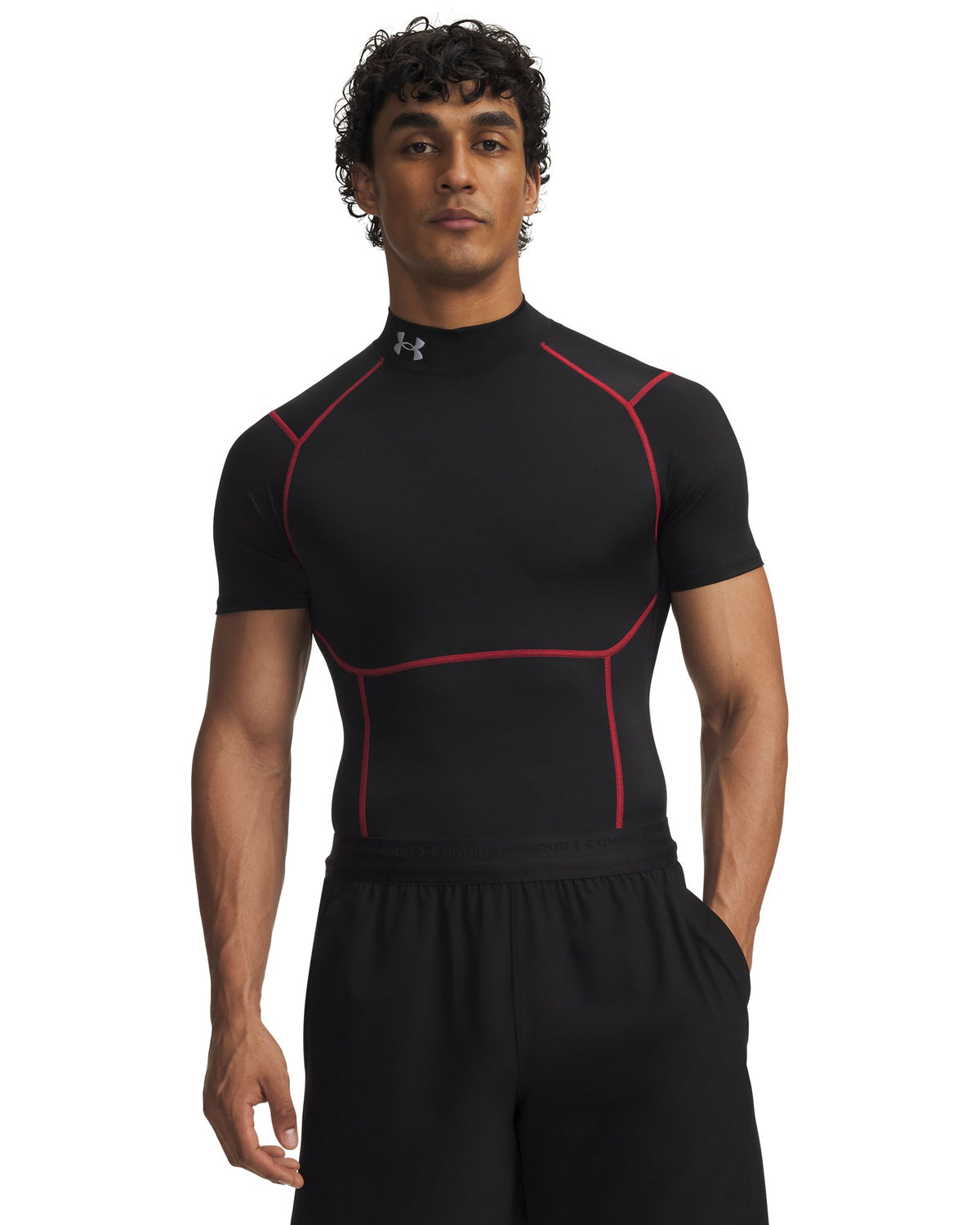 HeatGear® Elite Men's Compression Mock Short Sleeve - Black