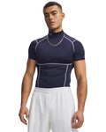 HeatGear® Elite Men's Compression Mock Short Sleeve - Blue