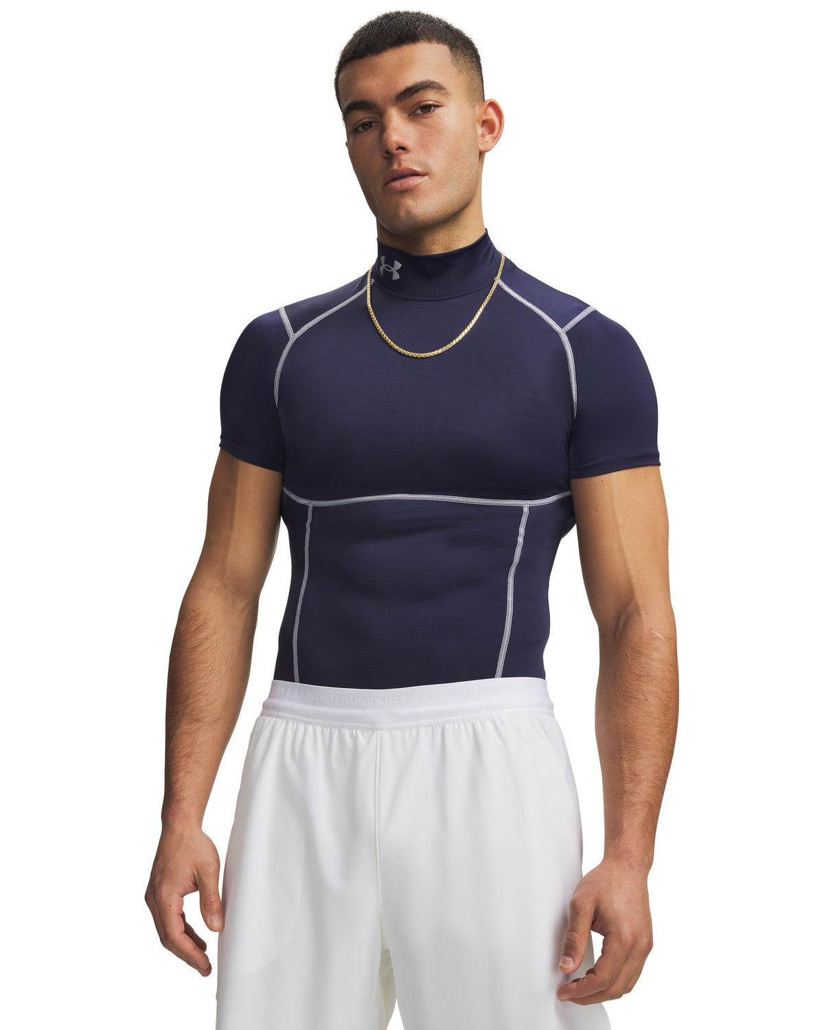 HeatGear® Elite Men's Compression Mock Short Sleeve - Blue