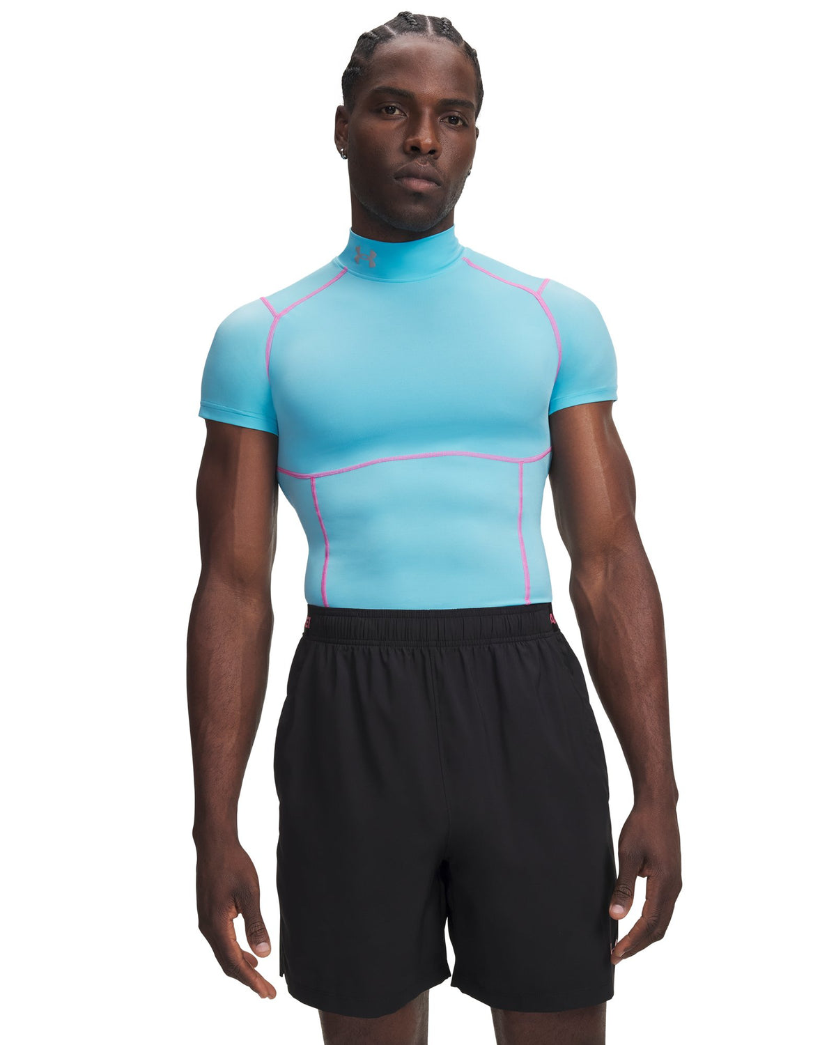 HeatGear® Elite Men's Compression Mock Short Sleeve - Blue