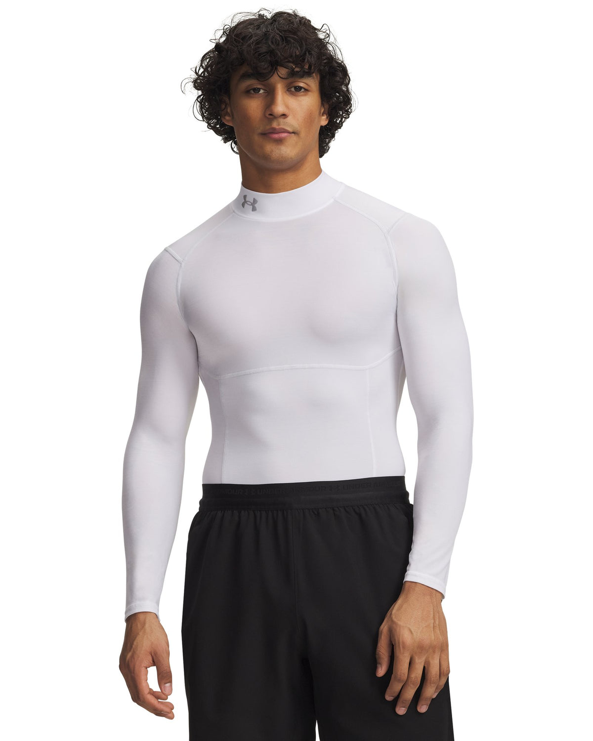 HeatGear® Elite Men's Compression Mock Long Sleeve - White