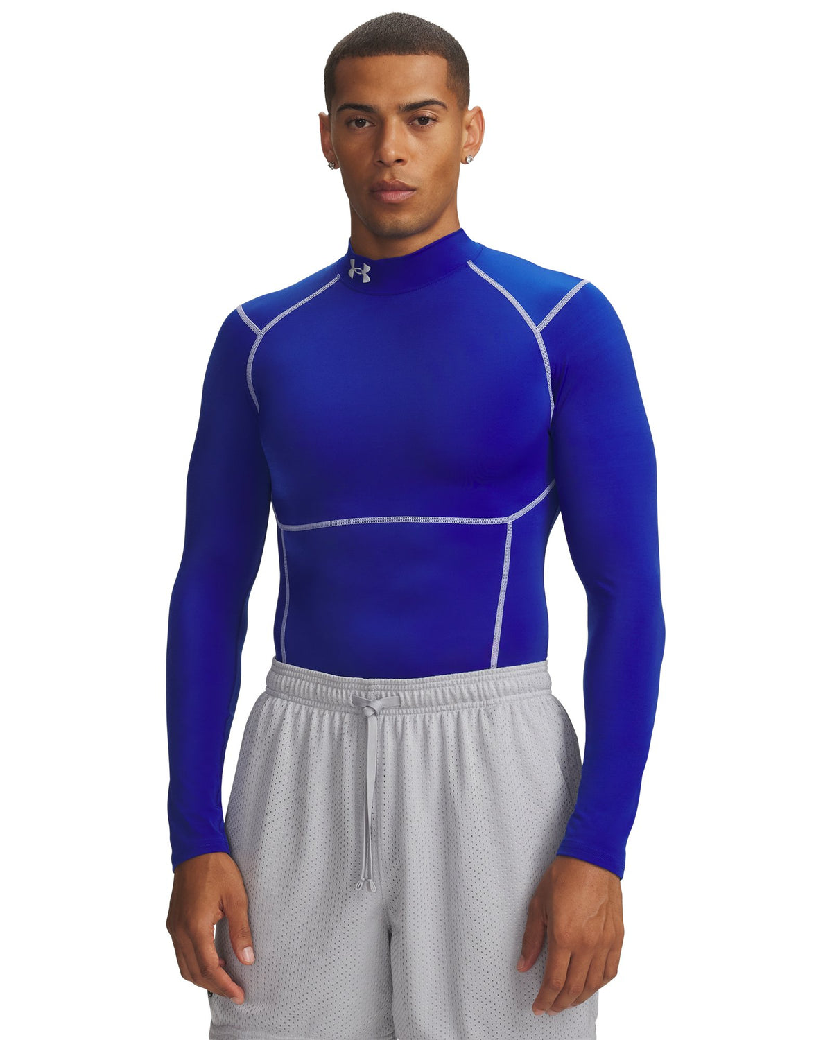 HeatGear® Elite Men's Compression Mock Long Sleeve - Blue