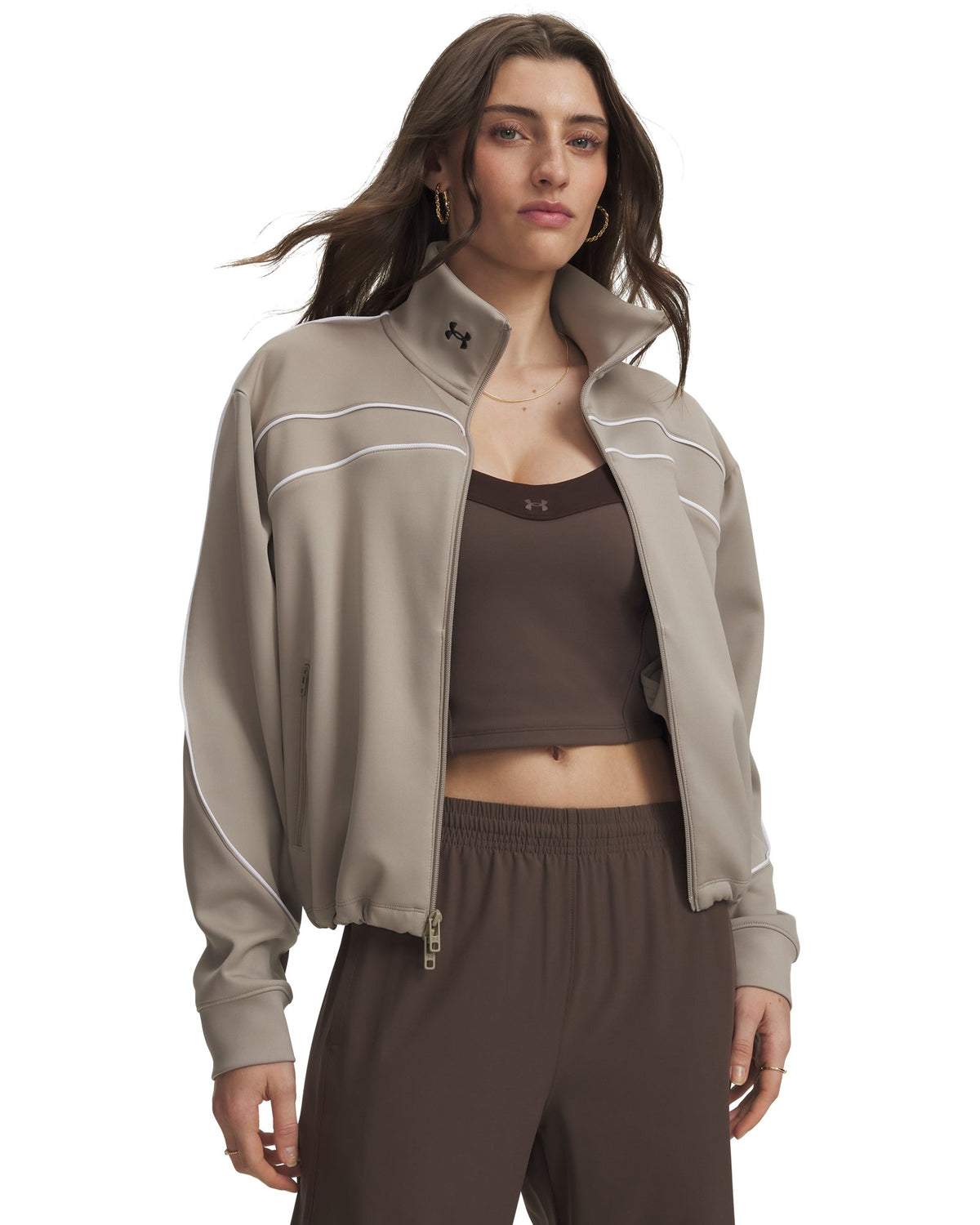UA Knit Women's Track Jacket - Brown
