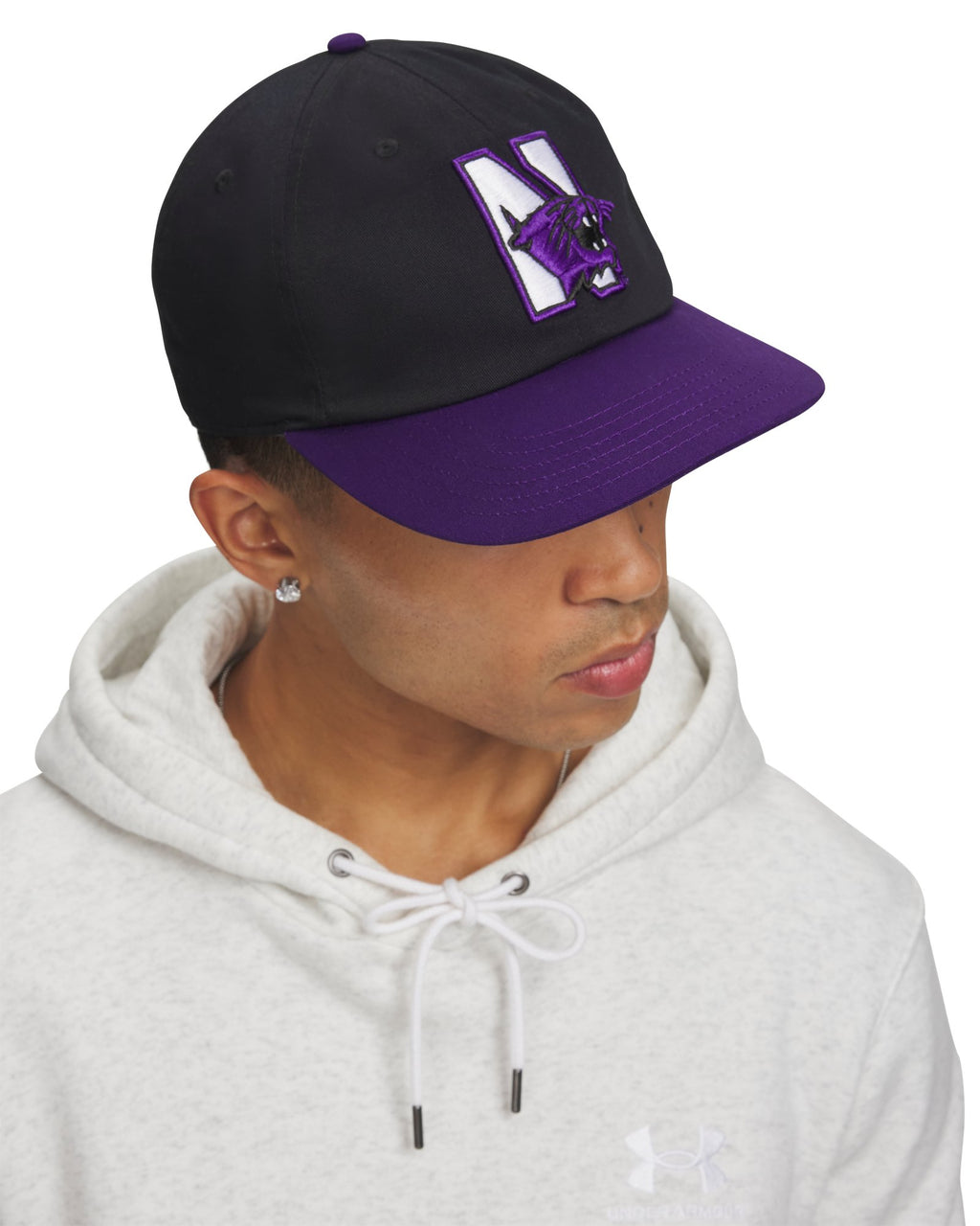 UA Washed Cotton Low Collegiate Unisex Flat Brim Hat - Black