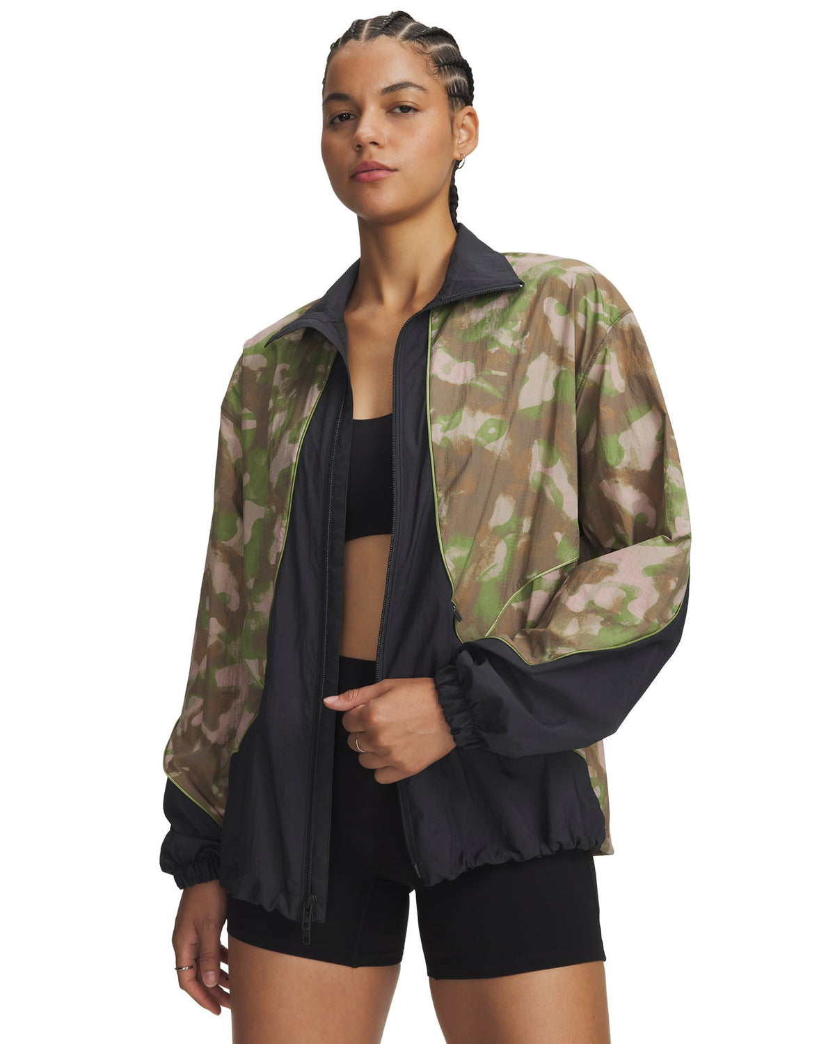 UA Unstoppable Woven Wind Printed Women's Jacket - Gray