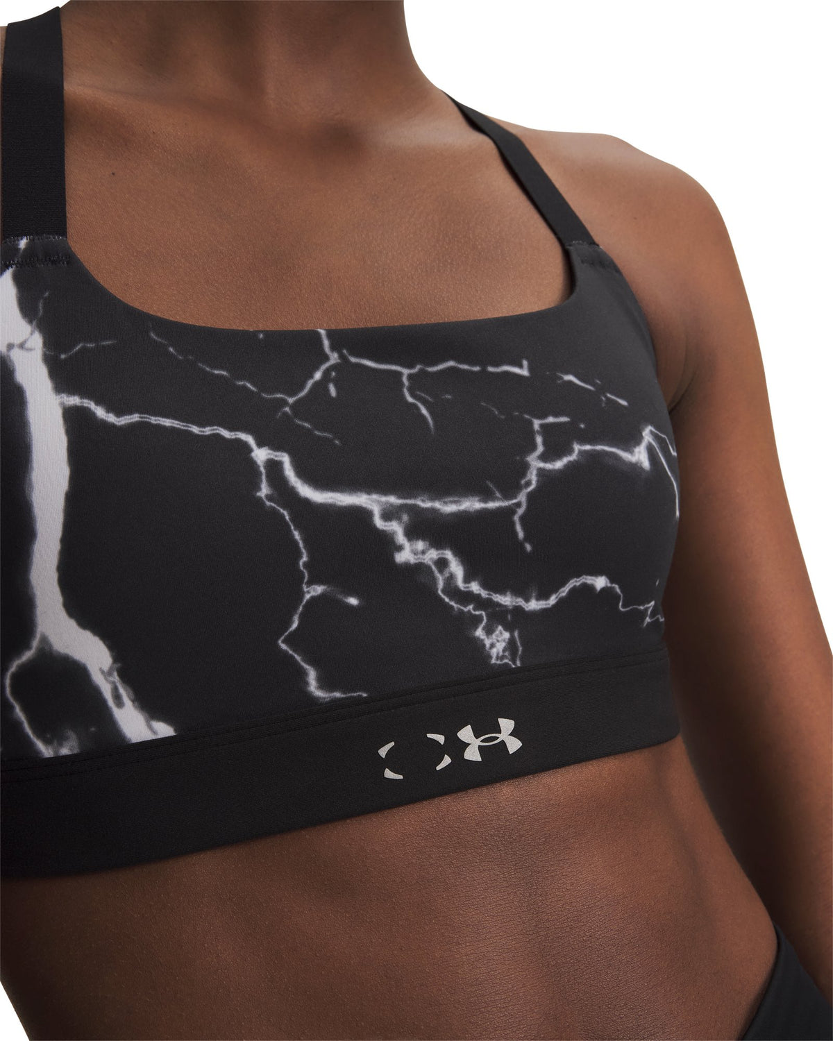UA HB Run Printed Women's Sports Bra - Black