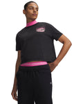 UA HB Run Heavyweight Wash Tour Women's Short Sleeve - Black