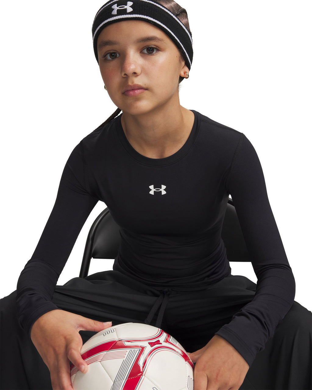 HeatGear® Girls' Long Sleeve - Black