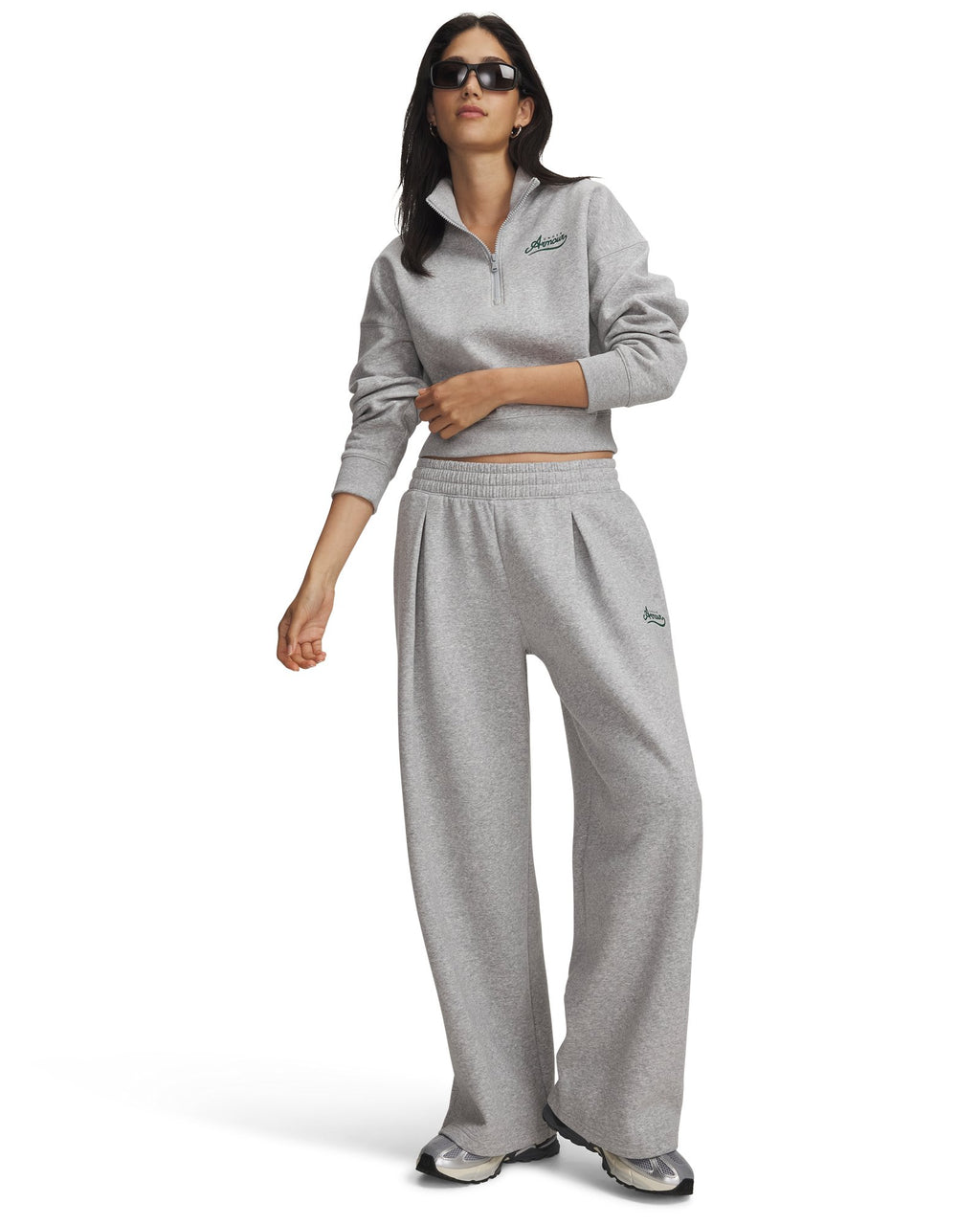 UA Rival Fleece Pleated Varsity Women's Pants - Gray