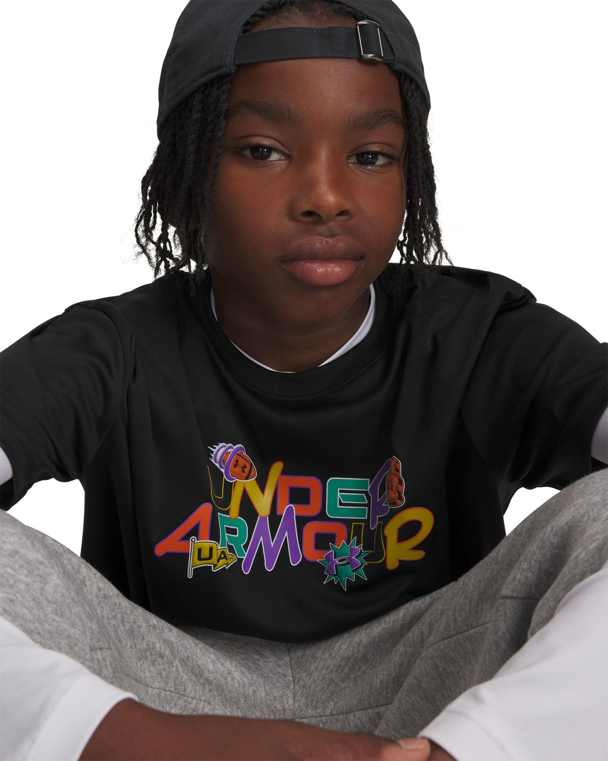 UA Tech™ Graphic Patches Boys' Short Sleeve - Black