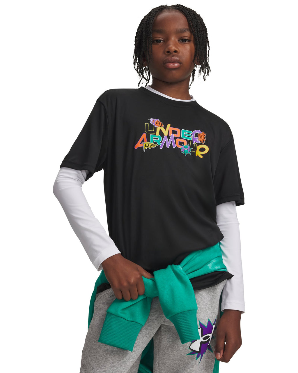 UA Tech™ Graphic Patches Boys' Short Sleeve - Black