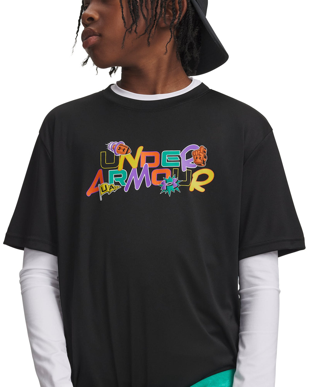 UA Tech™ Graphic Patches Boys' Short Sleeve - Black