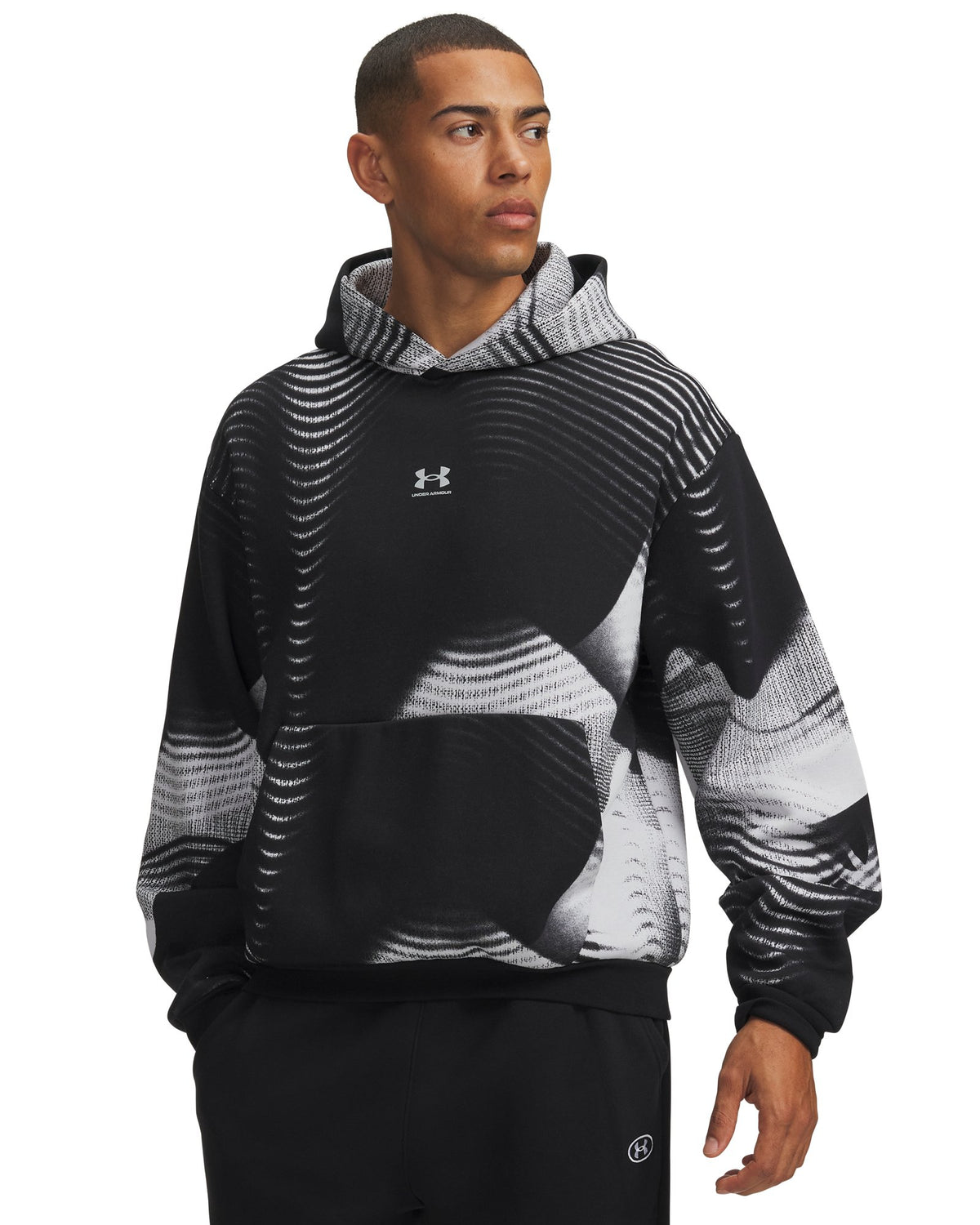 UA Icon Fleece Printed Men's Hoodie - Black